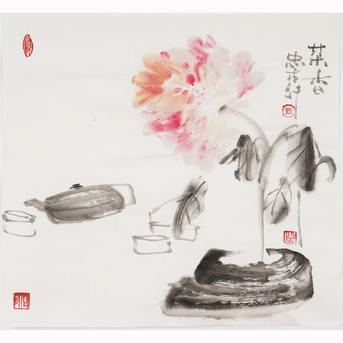 三尺斗方水墨画手绘禅意国画花鸟画中式客厅字画廖忠柳真迹00009 - 图2