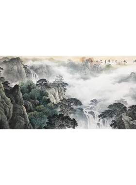 定制纯手绘真迹山水画四时同