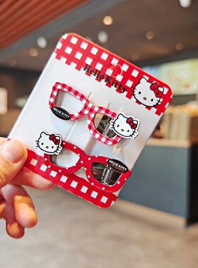 伊藤家正版授权三丽鸥HelloKitty边夹凯蒂猫刘海夹发夹发饰学生