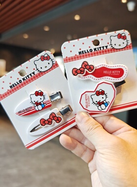 伊藤家卡通可爱三丽鸥HelloKitty边夹凯蒂猫刘海夹发夹发饰学生用