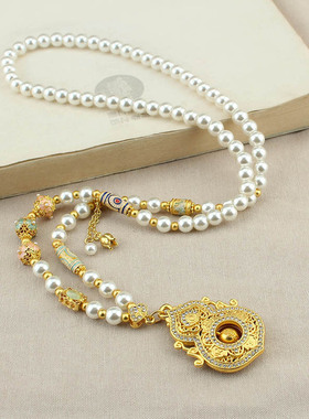 古法葫芦仿珍珠长款项链女新中式