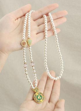 新中式复古串珠项链高级感