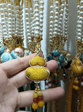 新中式宋锦葫芦国风珍珠项链女