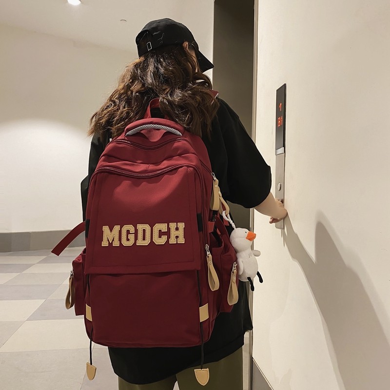 书包男生大学生韩版百搭双肩包时尚潮流初中生中学生高中背包女生