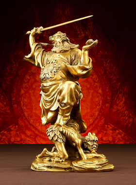 门天师黄铜摆件摆件装饰品神像钟馗客厅天官赐福家居吉祥侑