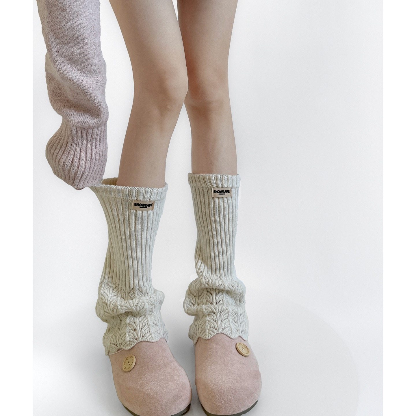 秋冬新品羊毛针织袜套开叉堆堆中筒叠穿保暖腿套ins韩系靴套,淘宝优惠券,粉丝福利购,淘宝优惠卷