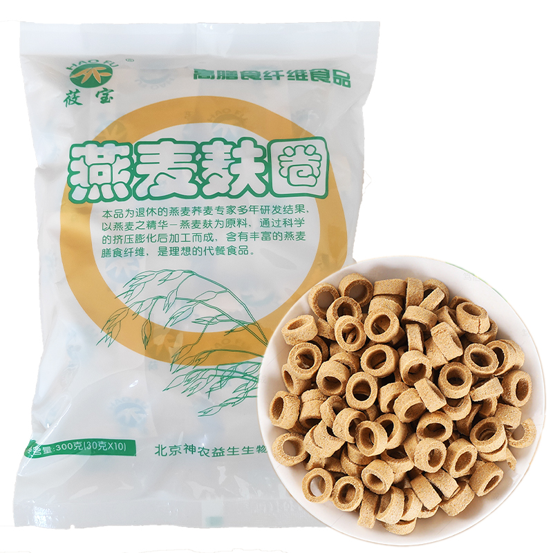 燕麦麸圈燕麦脆含膳食纤维健康食品饱腹牛奶酸奶黑莜麦农科产品店-图3