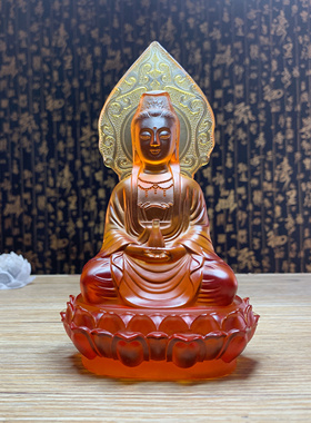 观世音菩萨佛堂摆件琉璃