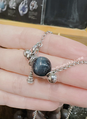 原创设计不撞款小众个性蓝虎眼项链毛衣链