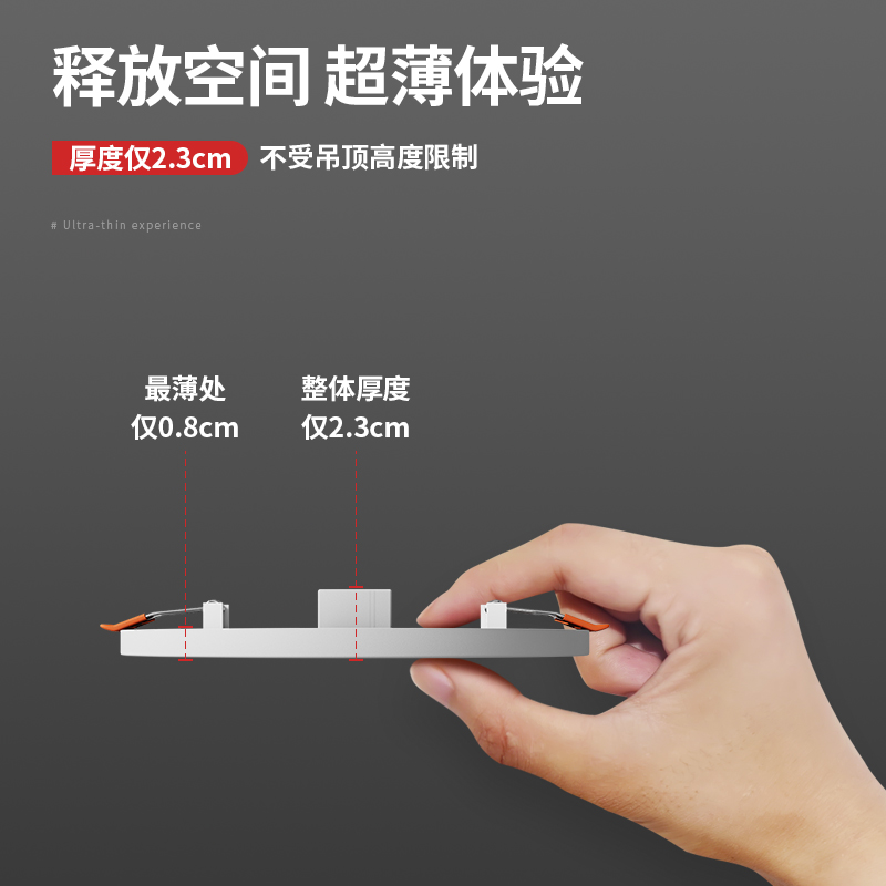 led筒灯嵌入式超薄天花射灯孔灯家用方圆形格栅客厅玄关吊顶洞灯-图1