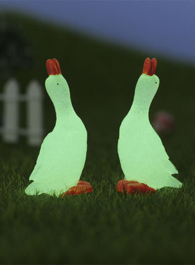 可爱迷你大白鹅夜光小摆件桌面