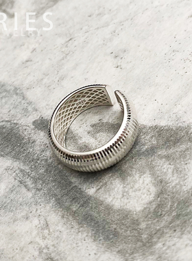 s925银CNC车花工艺镭射轻奢戒指