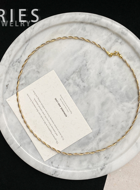 S925纯银麻花女生小众百搭项链