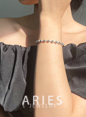 女生S925纯银经典百搭圆珠手链