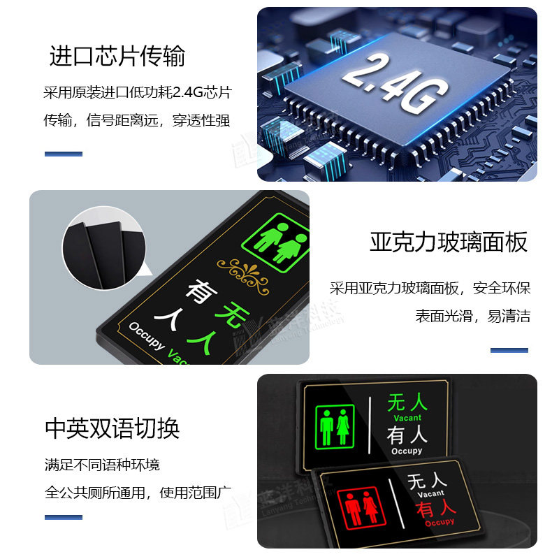 厕所有人无人LED显示屏智慧公厕系统移动卫生间洗手间智能指示灯,淘宝优惠券,粉丝福利购,淘宝优惠卷