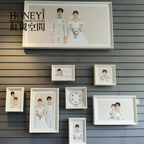 Photo-photo gallery photo frame hanging wall 36 inch wedding yarn photo making enlarged flushing modern minimalist white picture frame set to make a picture