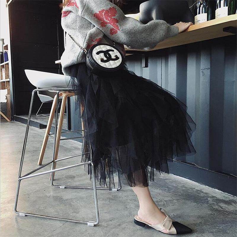 网纱2019春夏新款中长款仙女半身裙 韩流阁服饰半身裙