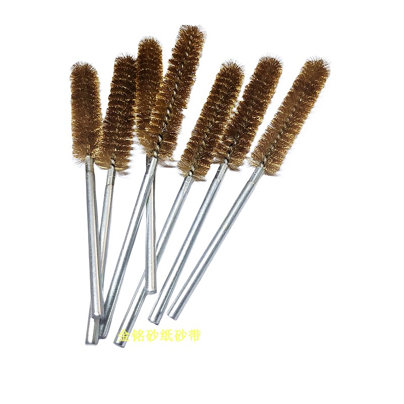 内孔钢丝刷 铜丝刷头 管道除锈刷 内管抛光刷 带棒毛刺圆孔钢丝刷 - 图3