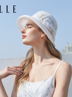 ELLE女春夏时装帽100%桑蚕丝帽子
