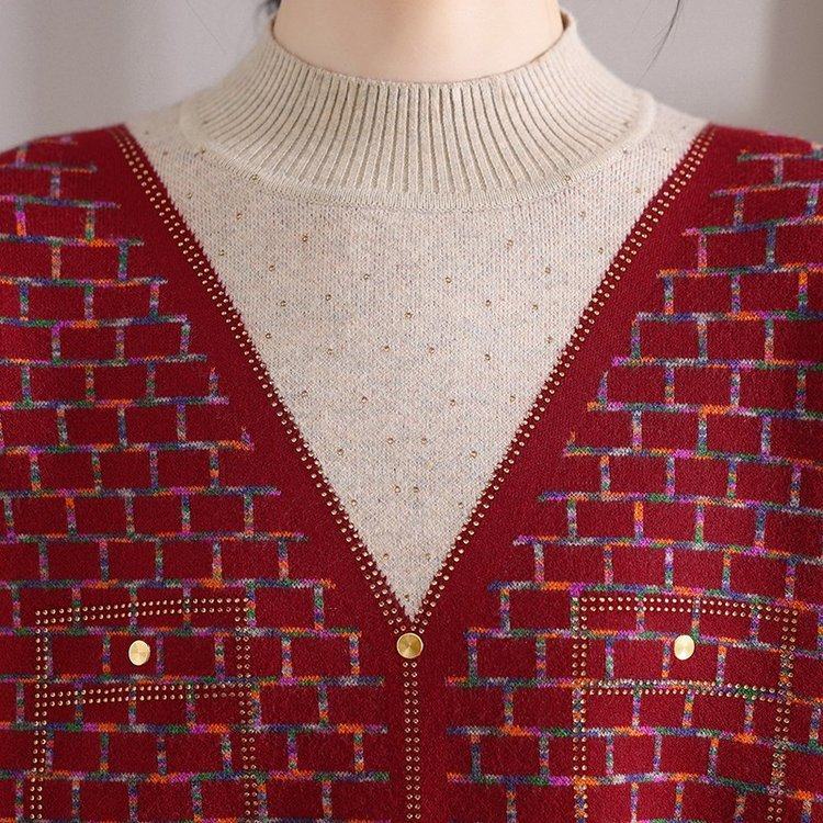 妈妈冬装加厚针织衫2025新款中老年女士洋气高贵秋冬加绒打底毛衣,淘宝优惠券,粉丝福利购,淘宝优惠卷