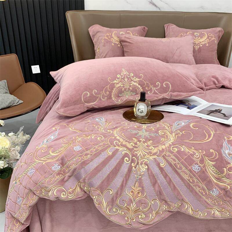 冬季加厚婴儿级牛奶绒四件套双面珊瑚绒刺绣被套保暖法兰绒防静电,淘宝优惠券,粉丝福利购,淘宝优惠卷