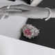 European and American Heavy Industry Pink Gem Light Luxury Zircon Ring