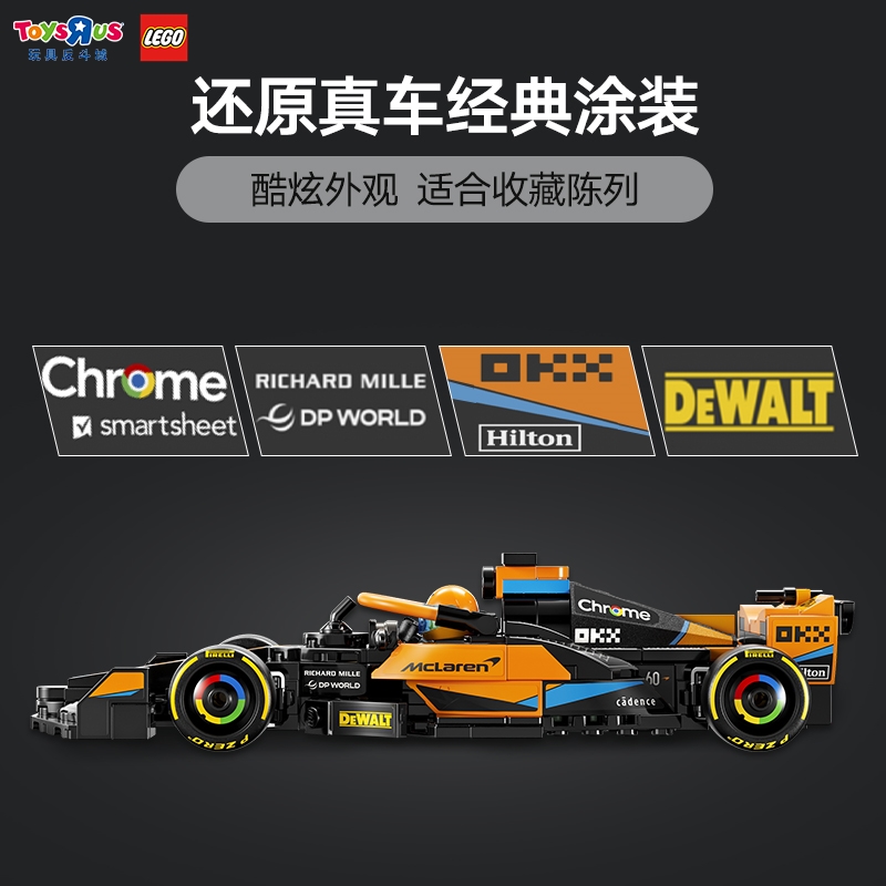 LEGO乐高2023年迈凯伦MCLAREN F1赛车拼搭积木男女孩玩具32050 - 图2