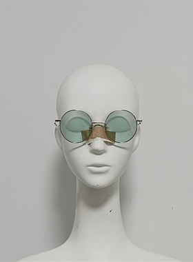 棒子A19 钛金属款复古大圆款太阳镜 防过敏 修脸墨镜 样板孤品