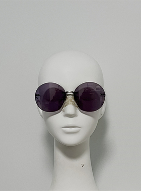 B和V 0178 大圆框修脸太阳镜 钛金属无框墨镜 编织纹细节装饰镜