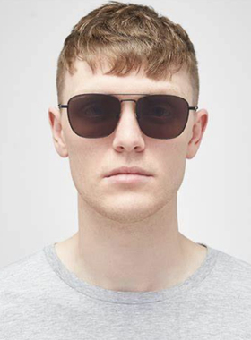 SL309 复古双梁超大框方圆款太阳镜 钛金属防过敏墨镜 25年订单