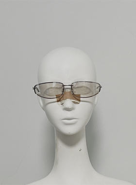 SMUA50 女式金属框太阳镜 面罩式窄框 超超大框修脸墨镜 25年新款