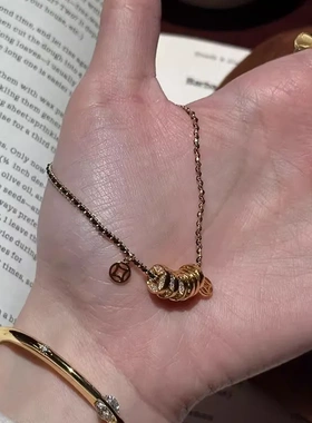 爆款满钻金币黑金手链2025新款招财转运钱币手饰品