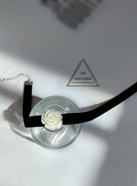 choker法式复古黑色丝绒锁骨链