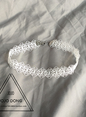 choker超仙白色蕾丝项圈脖子饰品