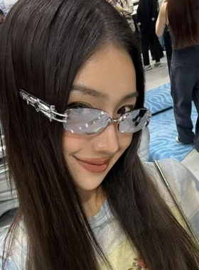 复古美式无框多边形防紫外线墨镜