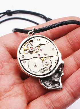 暗黑蒸汽朋克半脸黑色项链