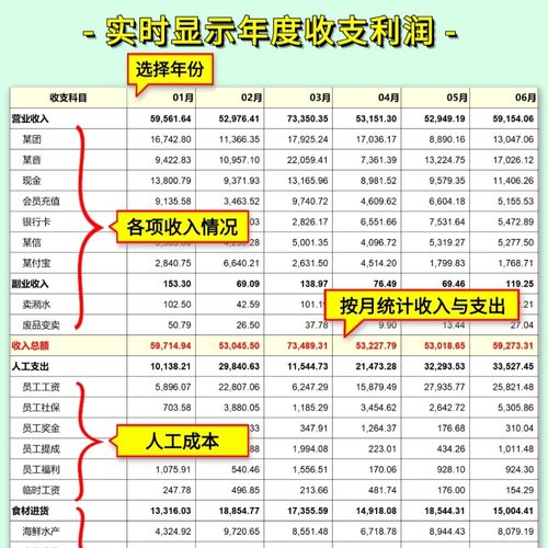 EXCEL餐饮收支记账内账目系统财务餐厅店成本核算利润做账报表格 - 图1
