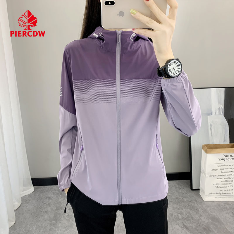 【PIERCDW品牌】UPF50+冰丝防晒衣女连帽凉感弹力防晒服防紫外线 - 图0