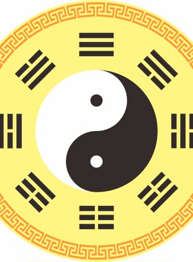 先天太极八卦旺财好运祥图贴