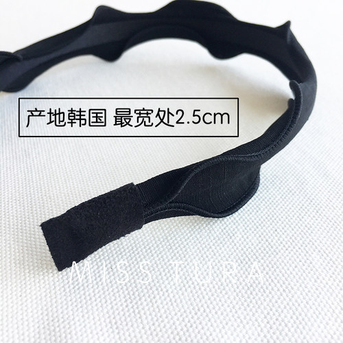Miss Tura韩国进口黑色波浪布艺发箍简约复古可爱束发发卡-图2