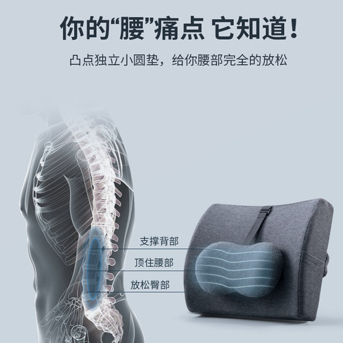 腰靠背靠垫办公室座椅久坐护腰神器孕妇腰突枕车用工位椅子靠背垫 - 图0