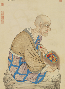 丁观鹏画十六罗汉图国画人物佛画艺术微喷宣纸复制画中式装饰画