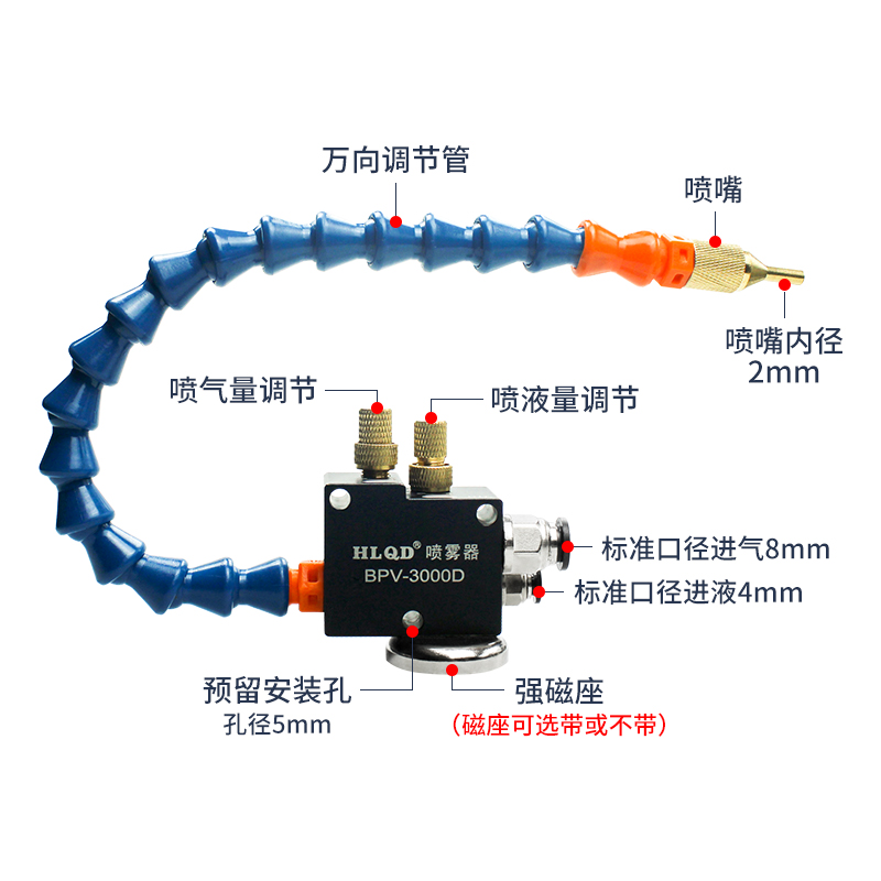 气动车床机床加工冷却喷雾器YS-BPV-3000铣切削液喷油雾器