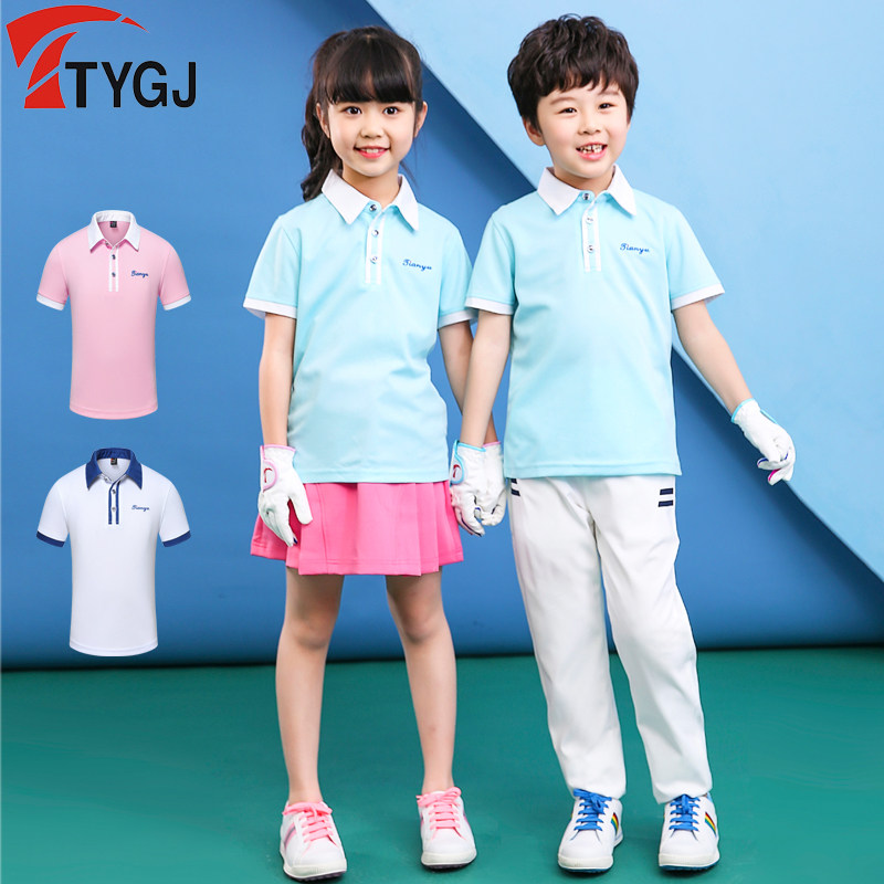 高尔夫服装 夏季儿童短袖球服 男女生童亲子装 T恤衫撞色运动衣服,淘宝优惠券,粉丝福利购,淘宝优惠卷