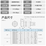 Медная блокировка Внешняя проволока в стиле матери быстро скручивалась прямо через бронхиальное соединение KNPC4/6/8/10/12-02 M5 01 04J