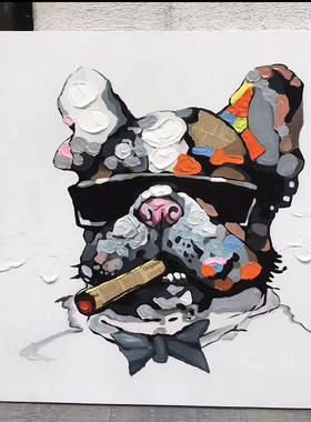 立体动物餐厅沙发墙卧室手绘画