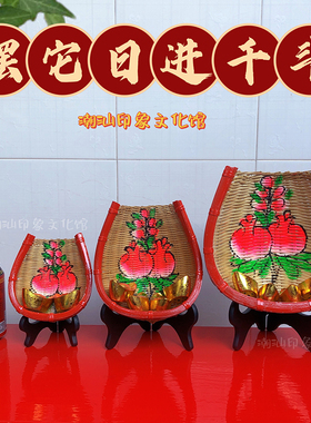 潮汕传统喜事石榴花瓶招财乔迁进宅红桃粿模型桌面小摆件多子多福