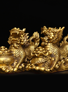 麒麟摆件招财风水铜器宅纳福送子