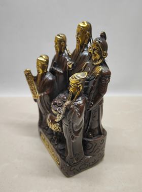 黄铜五路财神摆件鎏金五路财神文财神办公室装饰品铜器