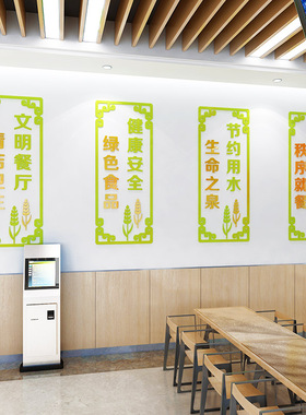 学校文化墙竖版职工餐厅珍惜粮食